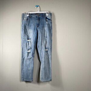 Fashion Nova Denim Jeans Women's 11 Mid Rise Blue Distressed Casual Pants